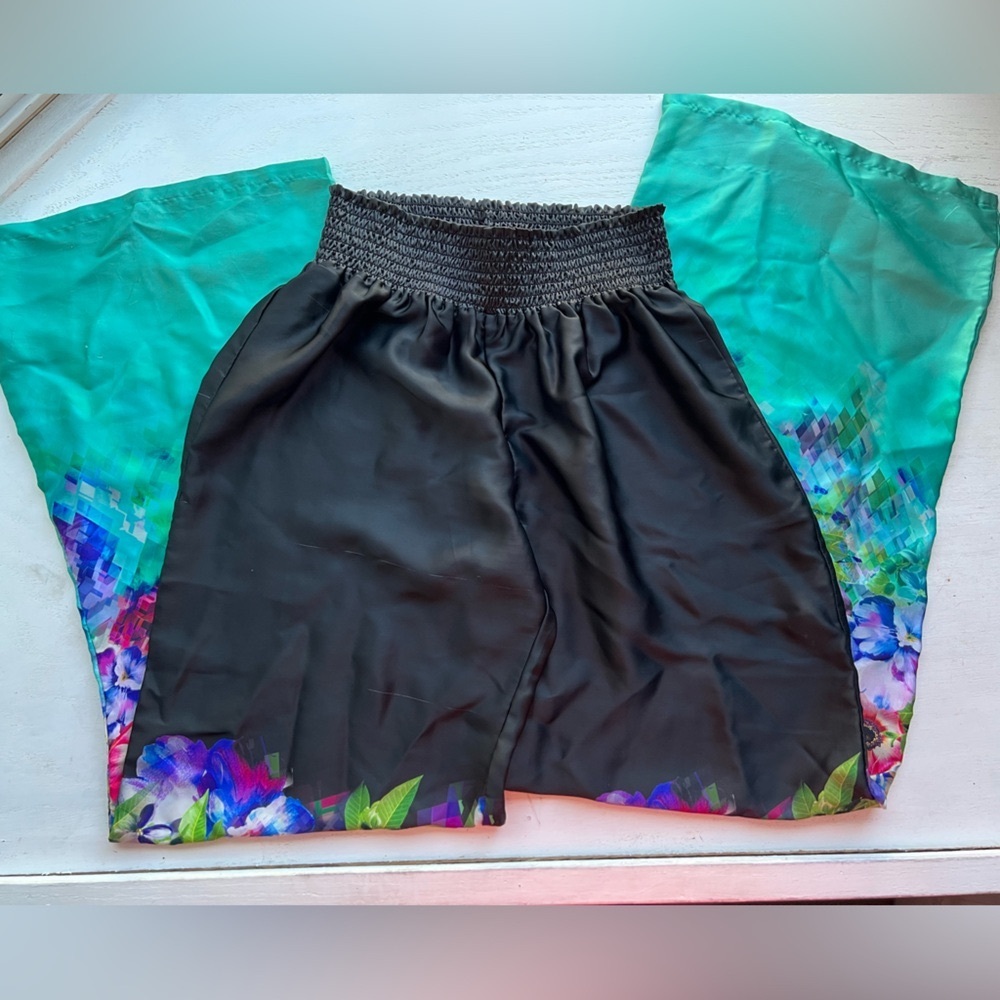 Beach Bunny silky floral swim coverup pants